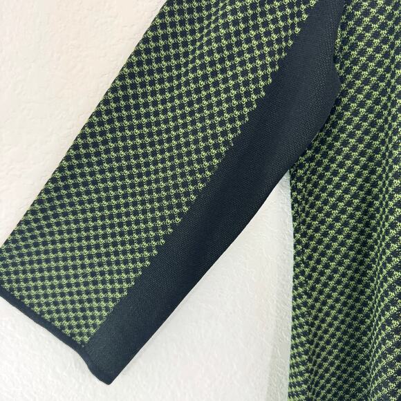 Ming Wang Womens Long Cardigan Knit Sweater Size XL Green Black - Picture 4 of 8